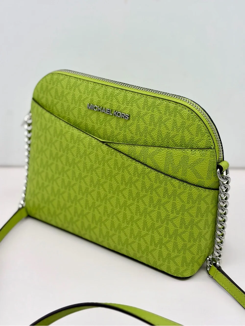 Michael Kors Lime Signature Dome Crossbody